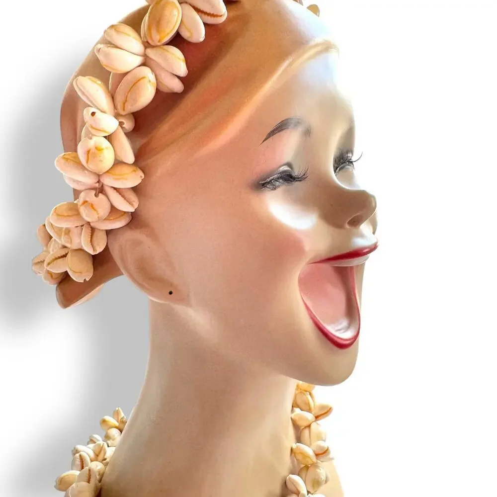 Vintage Cowry Cowrie Shell Rosette Crown & Lei Set Mermaid Headband & Necklace